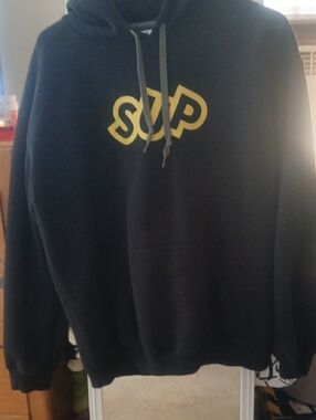 Black Hoodie with Yellow 'SUP' Logo - Unbranded